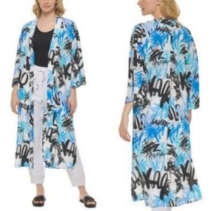 🆕️⬇️Karl Lagerfeld Paris Graffiti-Print Duster Kimono